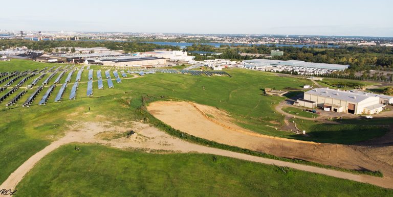 The solar farm at the Pennsauken Sanitary Landfill using Utility-Scale Solar Ground Mount System